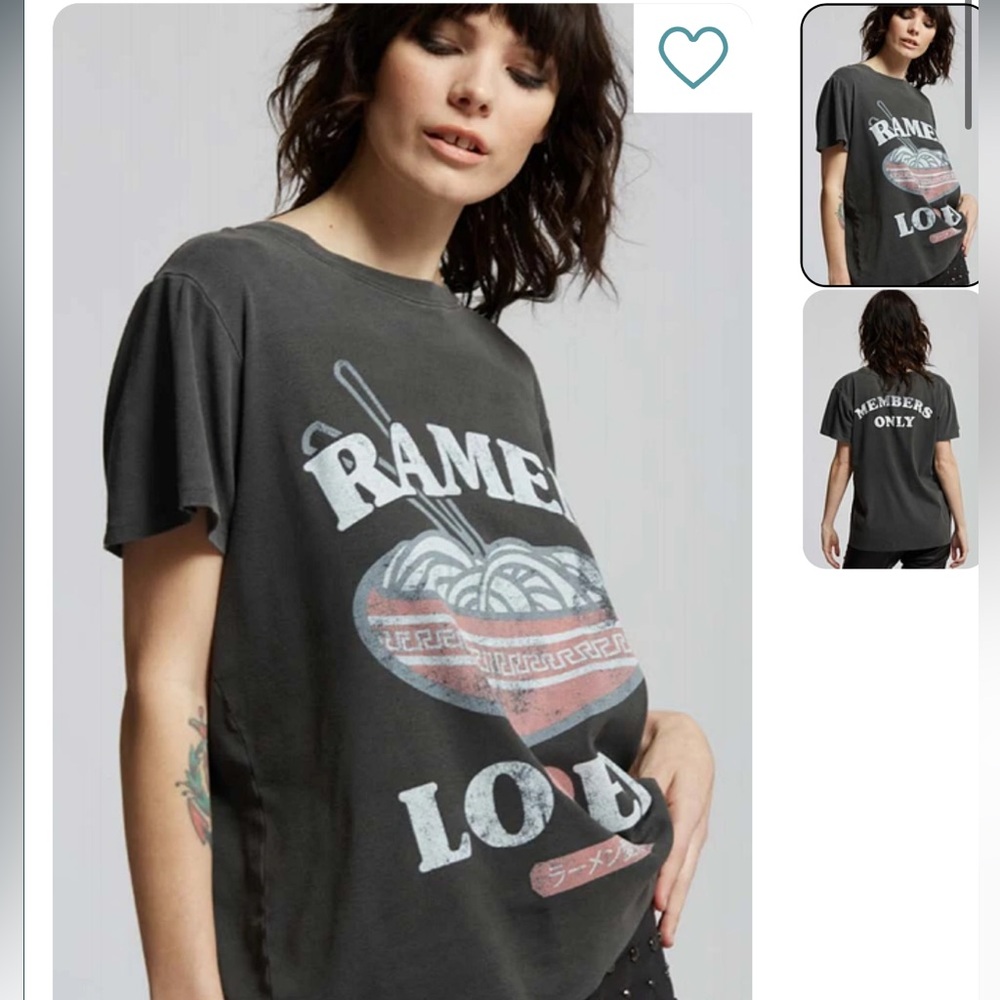 NWOT odd people ramen lover members only distressed tee shirt leather